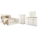 Willowton King Sleigh Bed, Dresser, Mirror and Chest