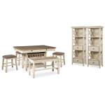 Bolanburg Counter Height Dining Table, 4 Stools, Bench and 2 Display Cabinets - Image 2