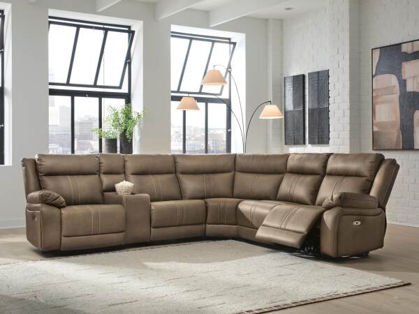 Max-Momentum 6-Piece Power Reclining Sectional with Audio Console - Image 3