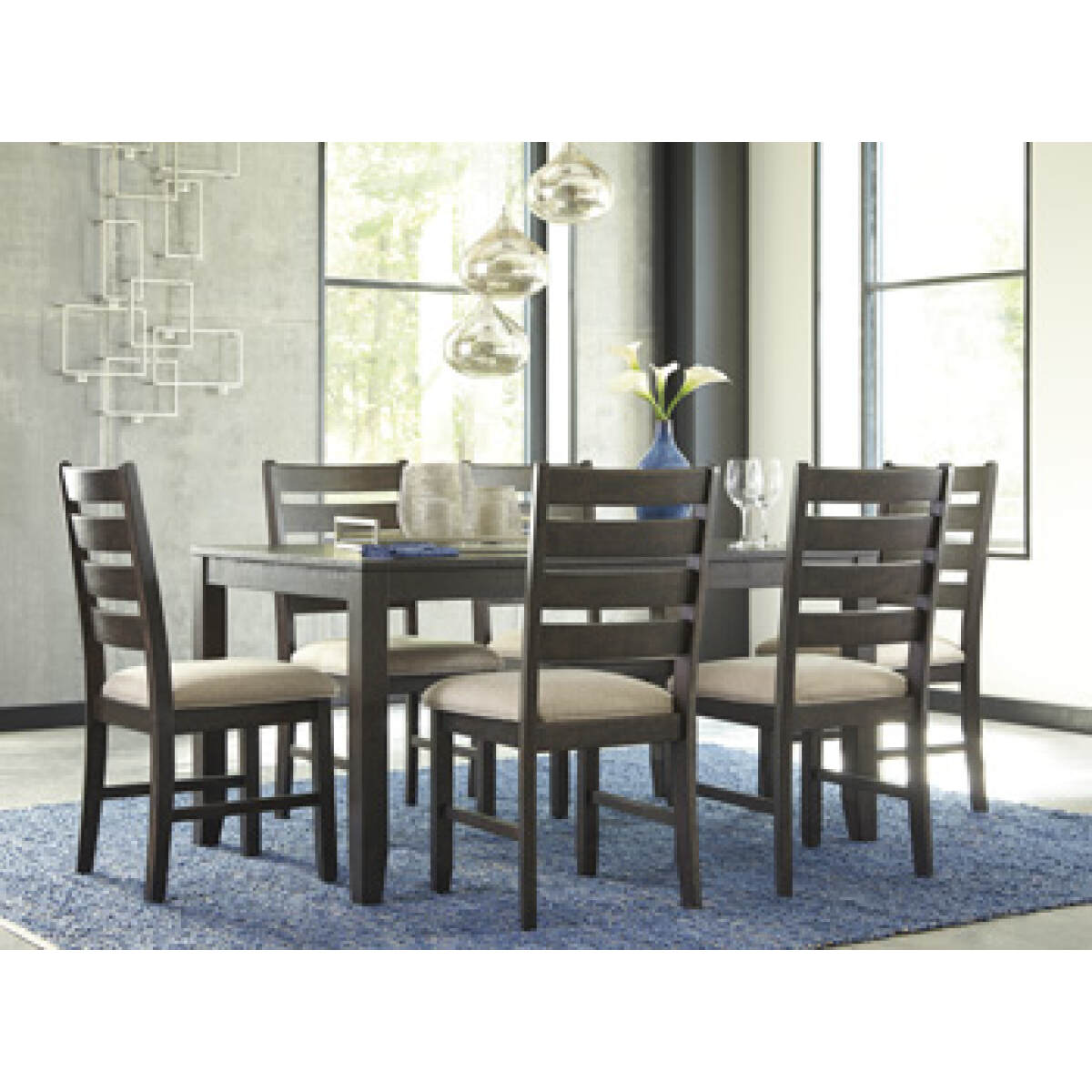 34f279a8ffe53c74a45a4b71cd4b94c9 Rokane Dining Table and Chairs (Set of 7) - Image 1