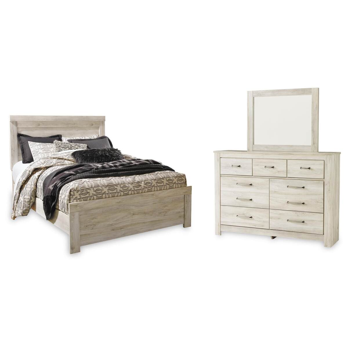 352c86e04d84565717c6674f26be5580 Bellaby Queen Panel Bed, Dresser and Mirror - Image 1