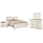 Willowton King Panel Bed, Dresser, Mirror, and Nightstand