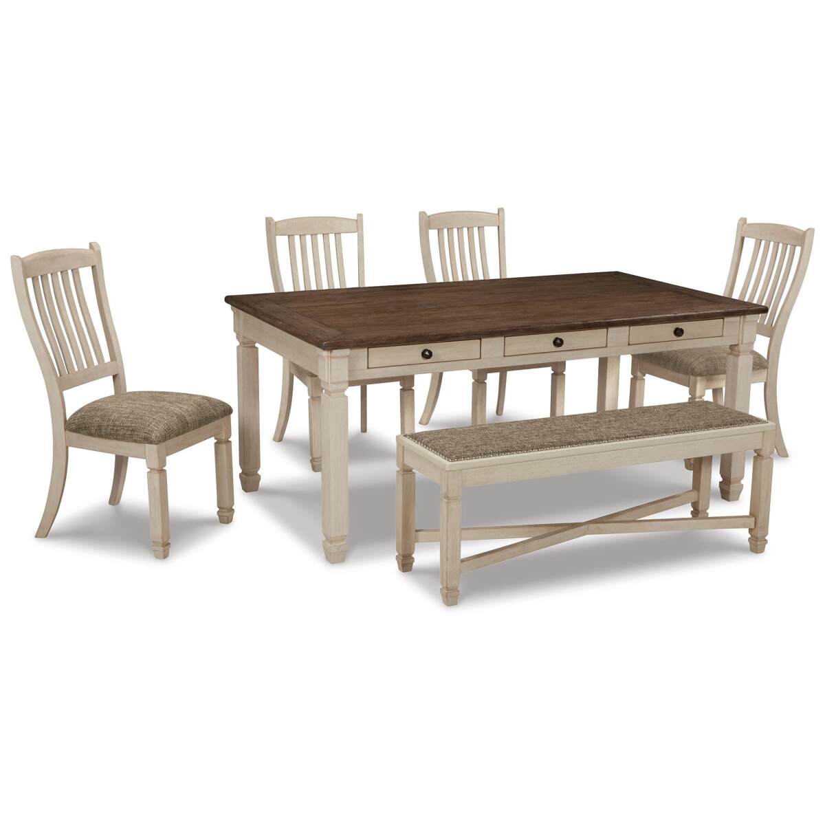 3538ef2ee74839483f905f976686dc88 Bolanburg Dining Table with 4 Chairs and Bench - Image 1