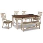Bolanburg Dining Table with 4 Chairs and Bench
