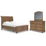 Feddinger Queen Sleigh Storage Bed, Dresser and Mirror