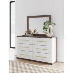 Kendanport Queen Upholstered Platform Bed, Dresser and Mirror - Image 19
