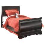 Huey Vineyard Twin Sleigh Bed with Mirroed Dresser and Nightstand - Image 3