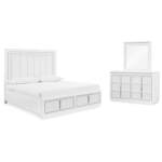 Chalanna Queen Upholstered Storage Bed, Dresser and Mirror