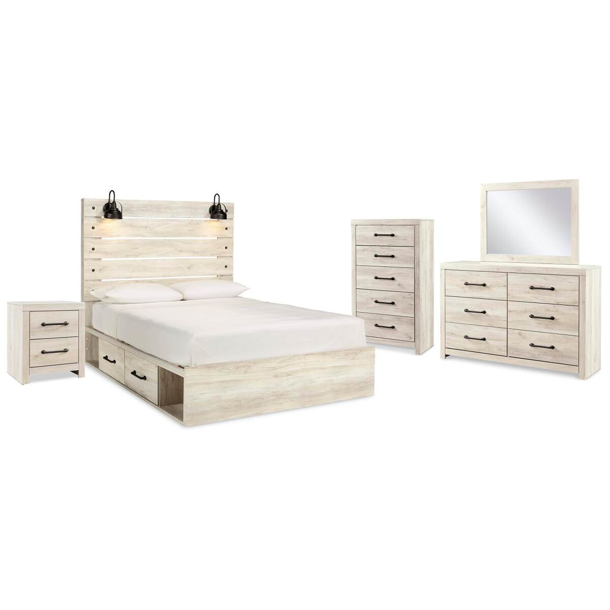 373fa21f96343d1fd9039fd4d10f7dc6 Cambeck Queen Panel Bed with Storage, Dresser, Mirror, Chest and Nightstand - Image 1