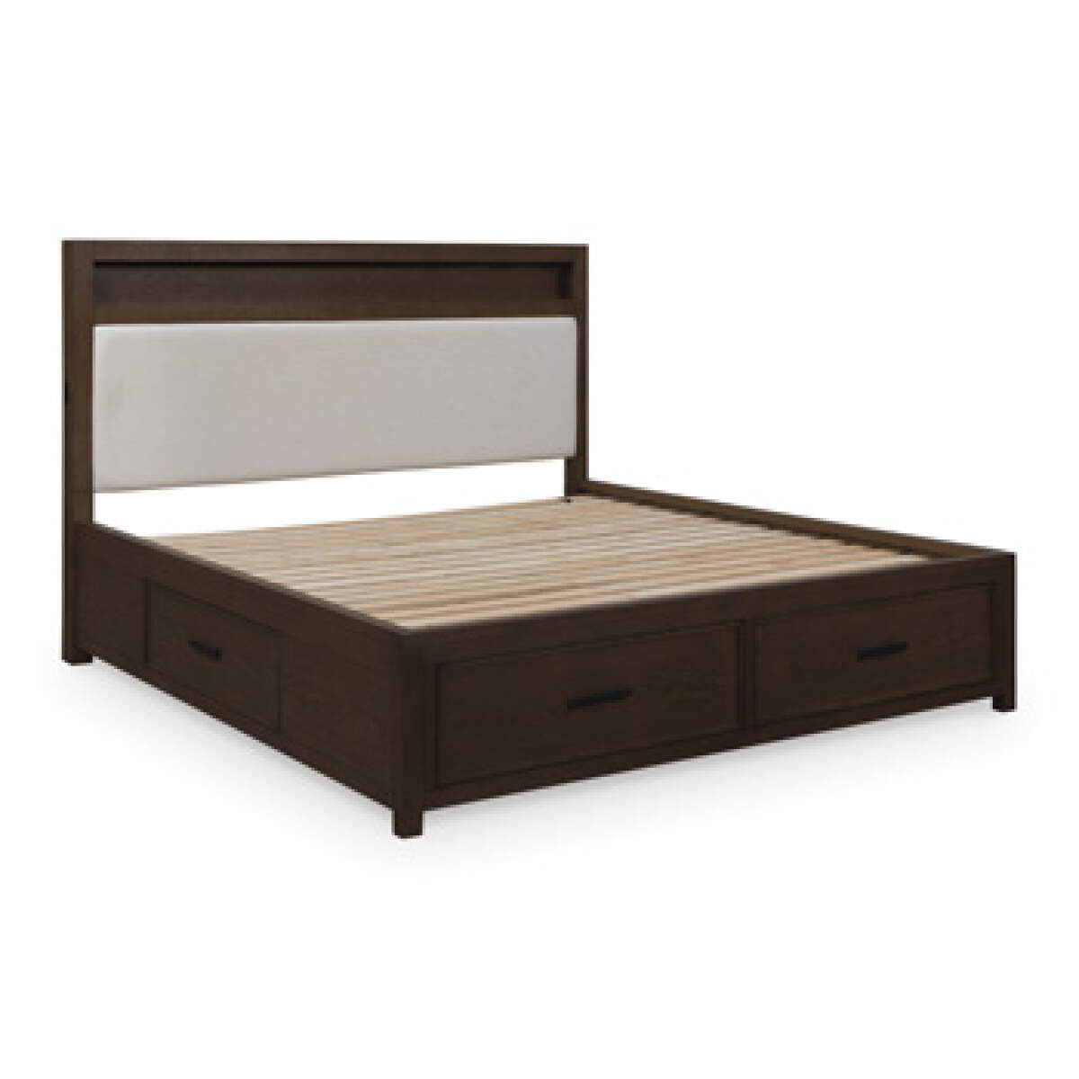 3760309afe181e9d67613dda95459c44 Ticanter King/California King Upholstered Panel Bookcase Headboard - Image 1