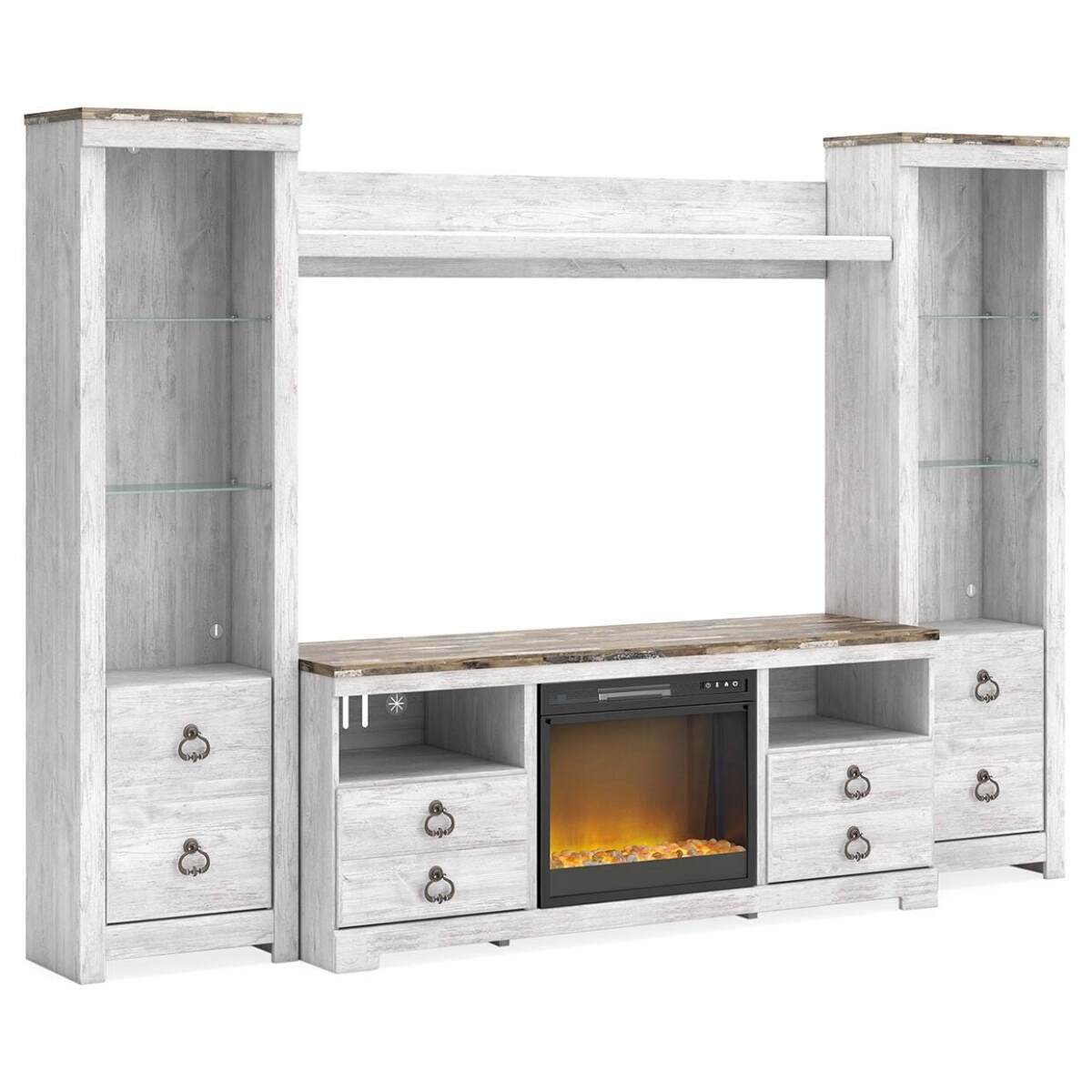 378d3d16447eb9fe0df96ae6faf1bc9f Willowton 4-Piece Entertainment Center with Electric Fireplace - Image 1