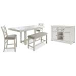 Robbinsdale Counter Height Dining Table, 2 Barstools, Bench and Server - Image 2