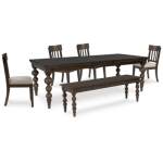 Veramond Dining Table, 4 Chairs and Bench