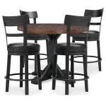 Valebeck Counter Height Table and 4 Barstools