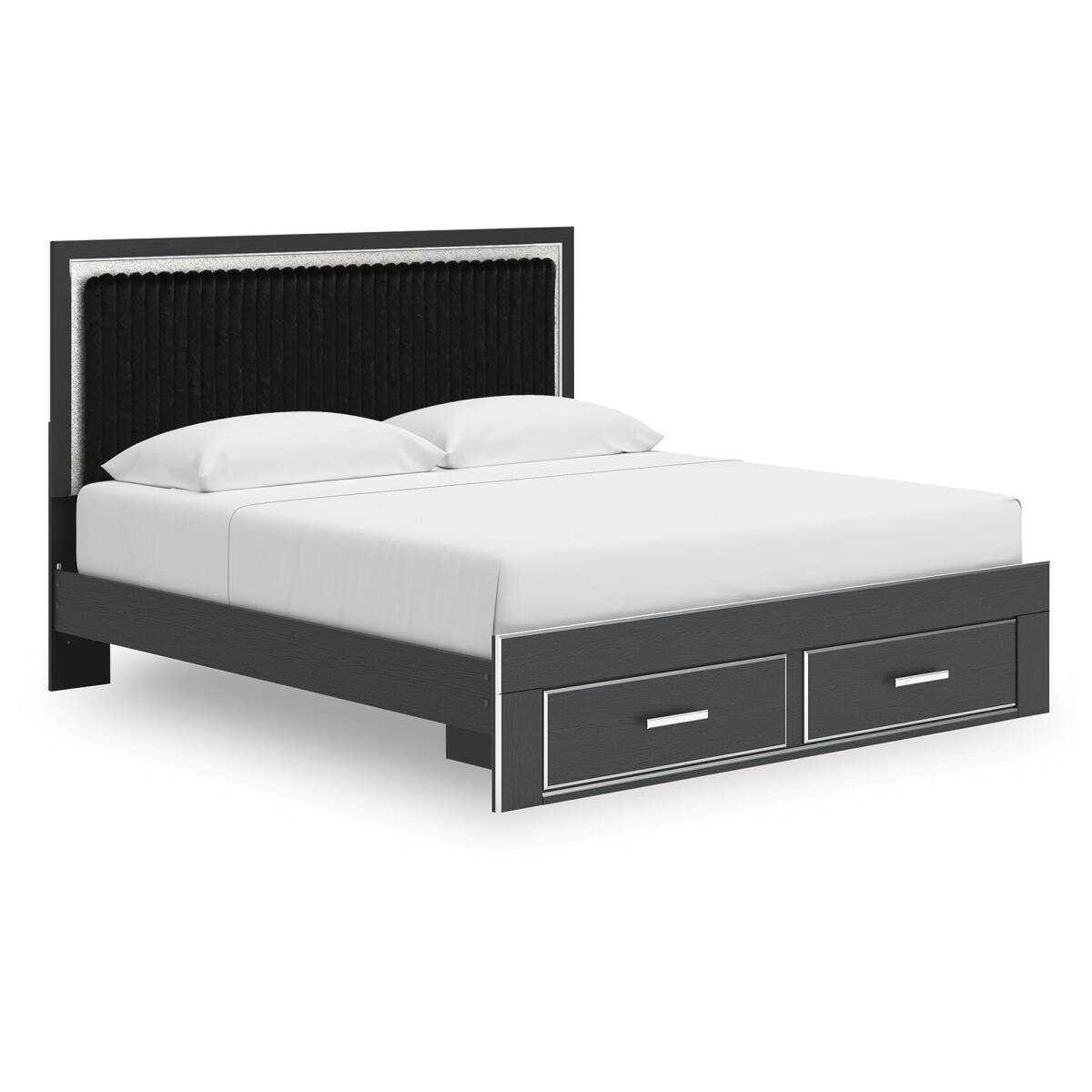 393672a178ee496d54637f2601948210 Zuraleus King Upholstered Panel Platform Storage Bed - Image 1