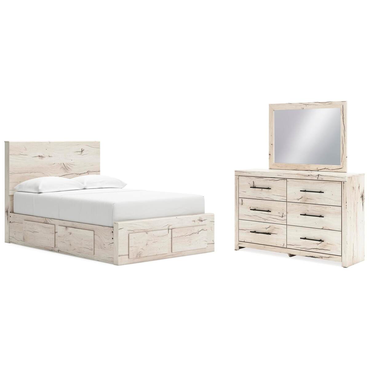 39f5b3d03c6aebb05bd8f80e03efd3a2 Lawroy Full Panel Storage Bed, Dresser and Mirror - Image 1