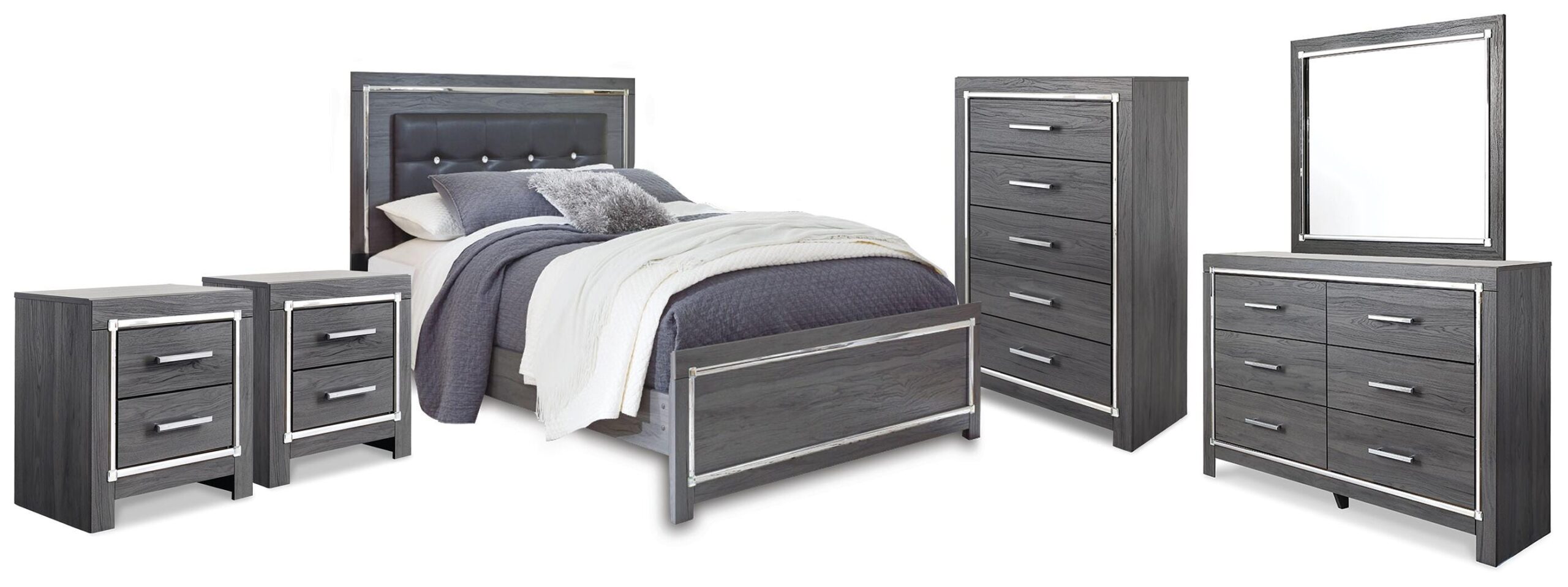 39fee1a53087d671f79b2c8197875f1f Lodanna Queen Panel Bed, Dresser, Mirror, Chest and 2 Nightstands - Image 1