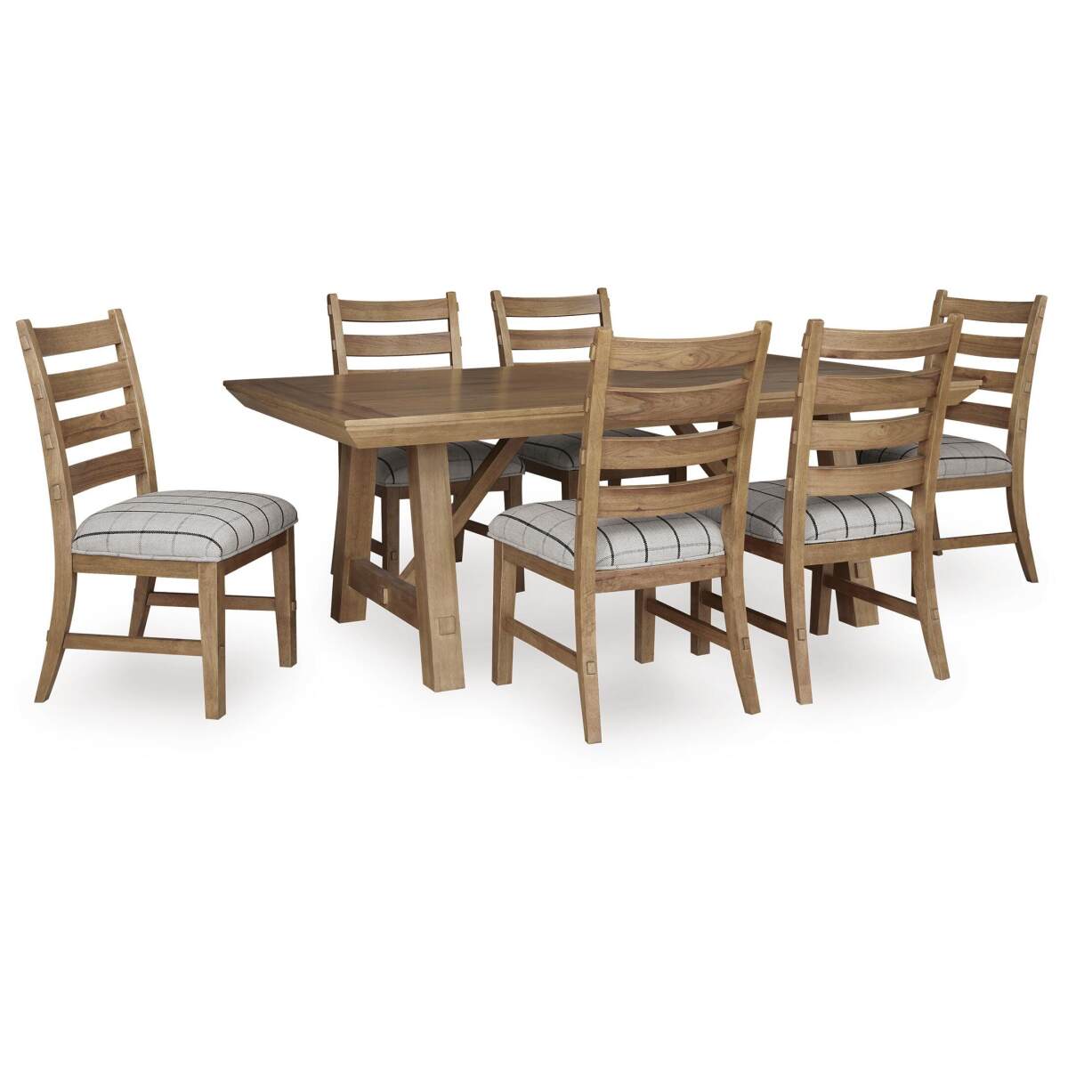 3aebec61b63a3dda56656cf5bda705eb Ridgester Extension Dining Table and 6 Chairs - Image 1