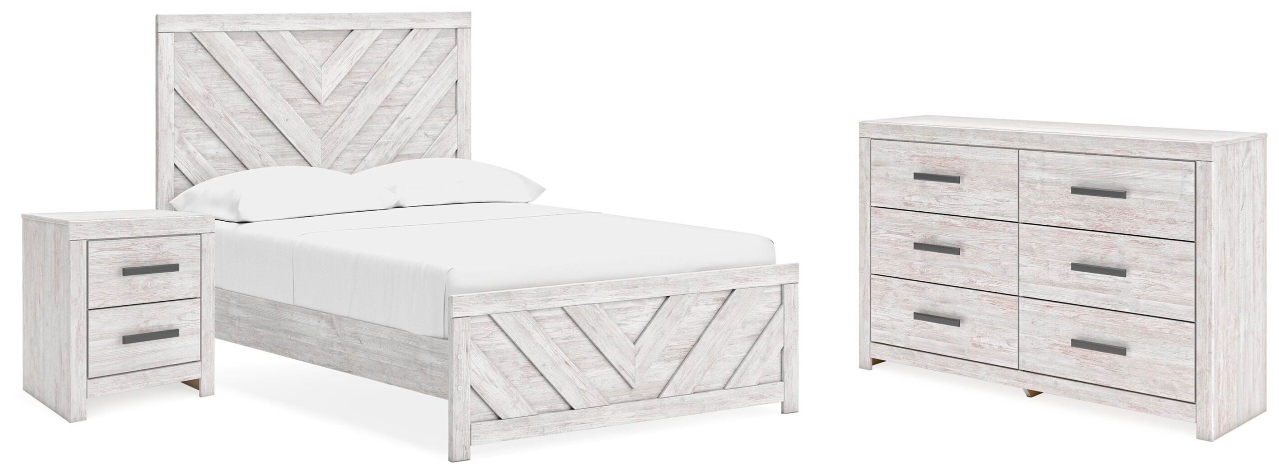 3aff48899f0173b1d1dbdcd9a2df1aea Cayboni Full Panel Bed, Dresser and Nightstand - Image 1