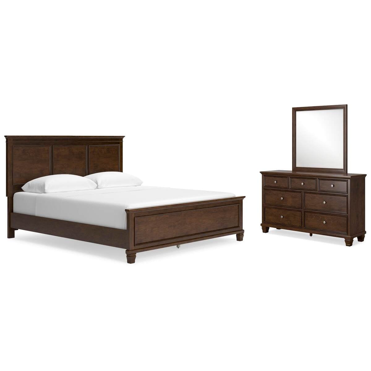 3b942a3b02077600072fe9be7c021d30 Danabrin California King Panel Bed, Dresser and Mirror - Image 1