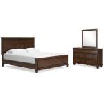 Danabrin California King Panel Bed, Dresser and Mirror
