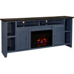 Eastport 84" Fireplace Console W/ 2 Doors WME1902-DBK