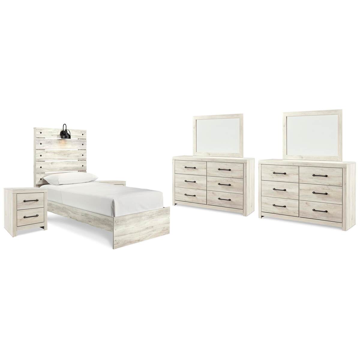 3bfacff202d8f2662c1cde455cf60ee5 Cambeck Twin Panel Bed, 2 Dressers, 2 Mirrors and 2 Nightstands - Image 1
