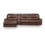 DeepWakes 4-Piece Reclining Sectional with Chaise and Storage Console