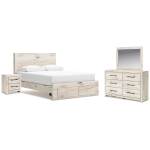Lawroy Queen Storage Bed, Dresser, Mirror, Nightstand