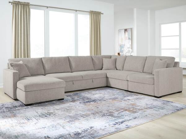 ModMax Luxe 5-Piece Sectional with Chaise and Pop Up Sleeper - Image 3