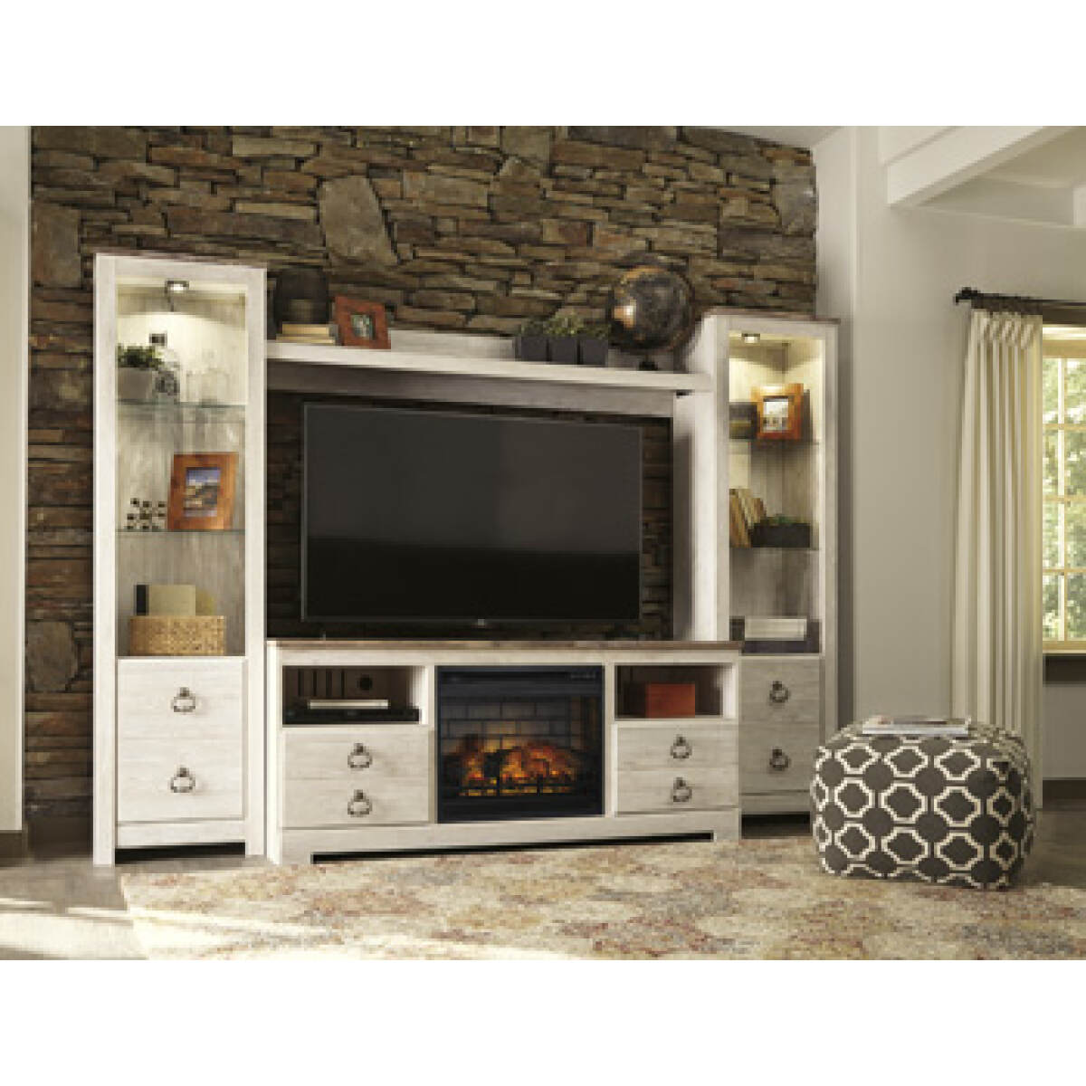 3e4012a1a763916c3c2a47891a5c2c75 Willowton 4-Piece Entertainment Center with Electric Fireplace - Image 1