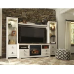 Willowton 4-Piece Entertainment Center with Electric Fireplace
