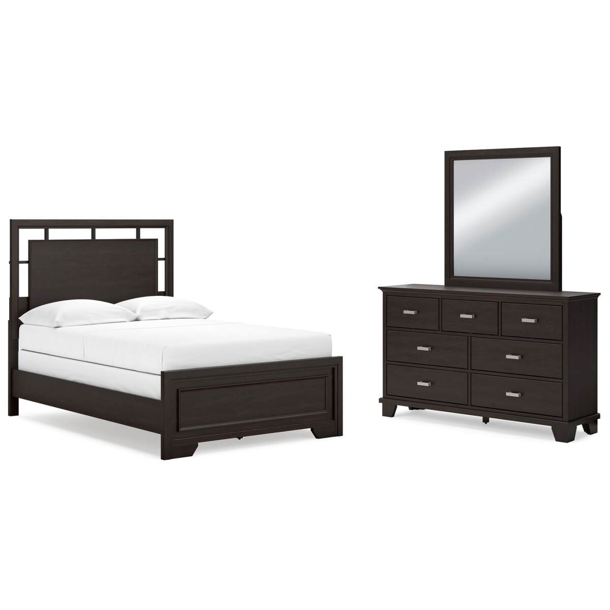 3e66c81b2e2d0a3002f3044c9c7c330c Covetown Full Panel Bed, Dresser and Mirror - Image 1