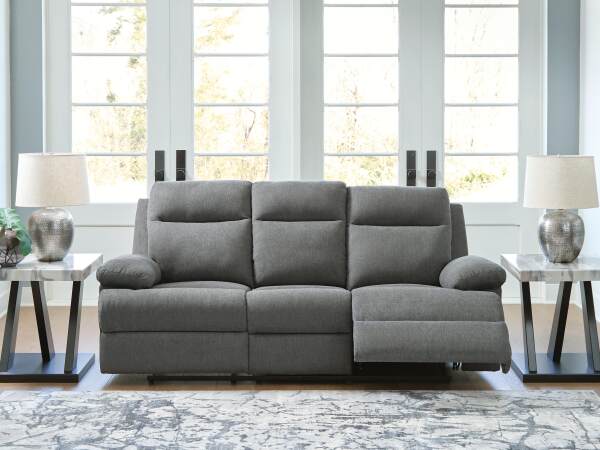 Side-Swipe Reclining Sofa with Drop Down Table - Image 3