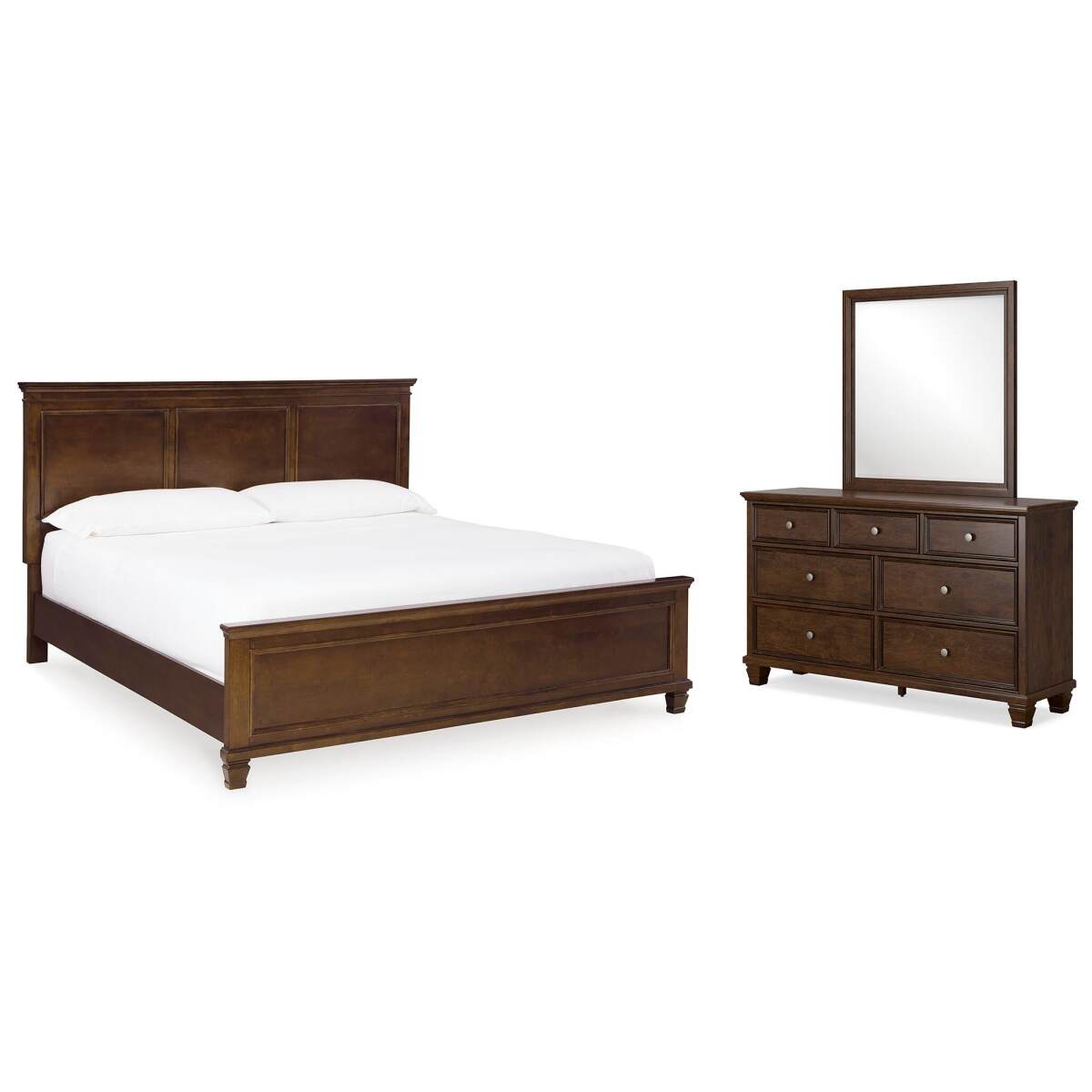 40cf22a98c70f94789219fb958a8e35f Danabrin King Panel Bed, Dresser and Mirror - Image 1