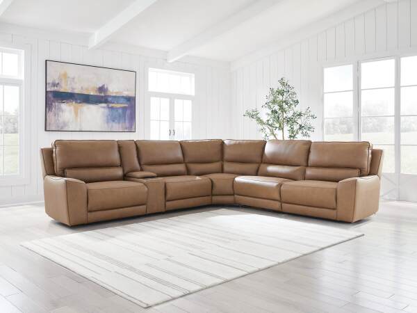 DeepWakes 6-Piece Reclining Sectional with Storage Console - Image 3