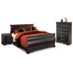 Huey Vineyard Full Sleigh Bed, Chest and 2 Nightstands