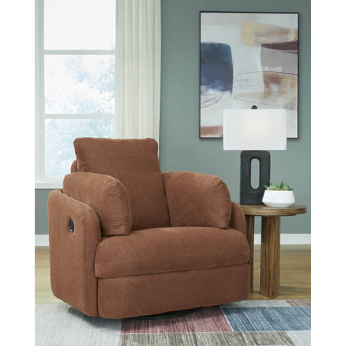 41ff9672090930ccea0f9b4ffedd00a4 Modmax Swivel Glider Recliner - Image 1