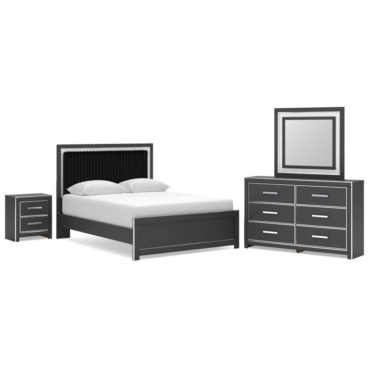 425da595788c7d5f377d55cfb1193aae Zuraleus Queen Upholstered Bed, Dresser, Mirror and Nightstand - Image 1