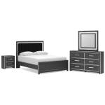 Zuraleus Queen Upholstered Bed, Dresser, Mirror and Nightstand