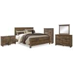 Trinell King Panel Bed. Dresser, Mirror, Chest and 2 Nightstands - Image 2