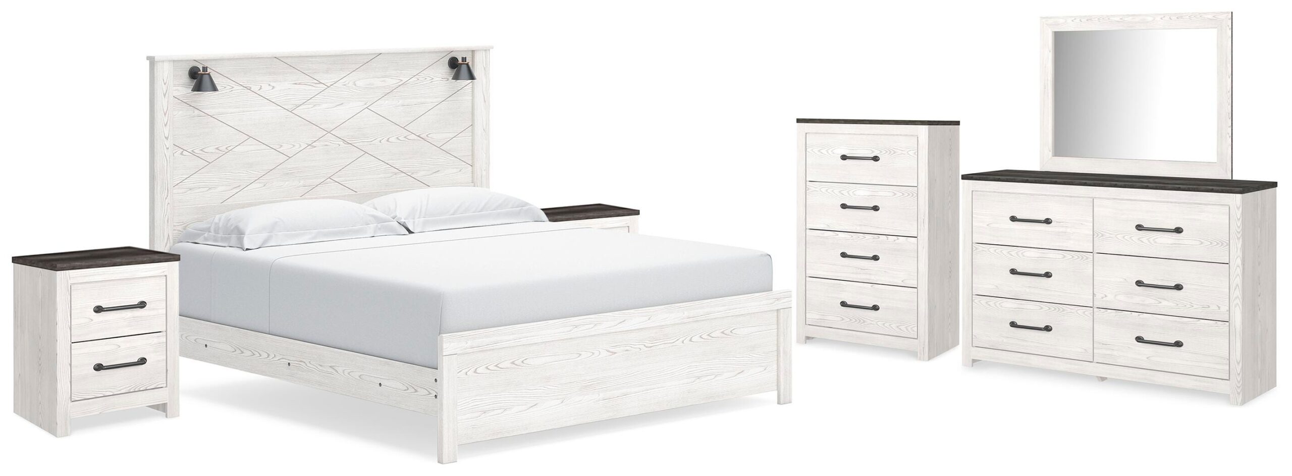 43346d2a9bc2b71963d9fef41f5b9066 Gerridan King Panel Bed, Dresser, Mirror, Chest and 2 Nightstands - Image 1