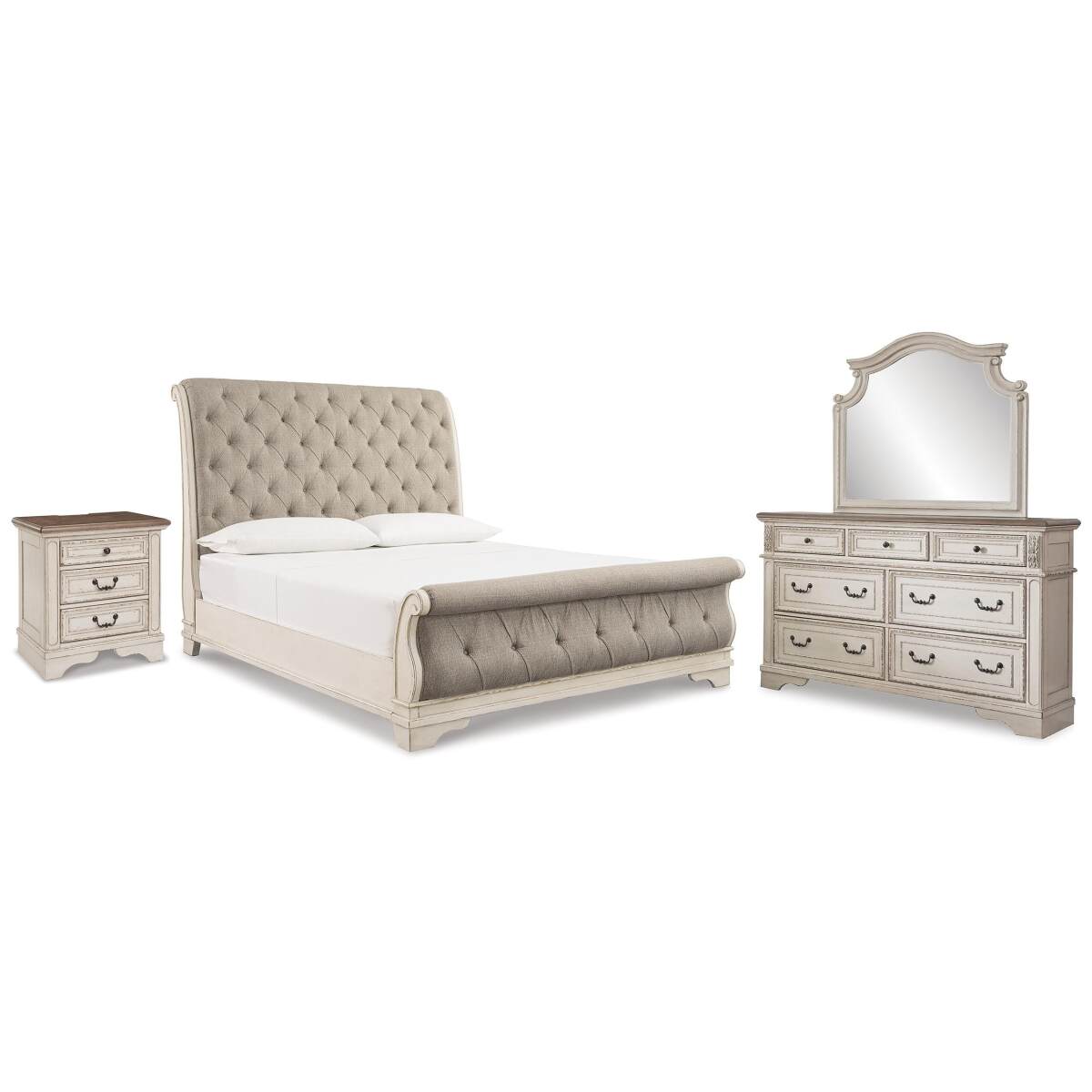 43687b22e821909d0e5ff1624f9d7225 Realyn King Sleigh Bed, Dresser Mirror and Nightstand - Image 1