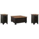 Valebeck Coffee Table and 2 Chairside End Tables - Image 2