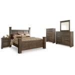 Juararo King Poster Bed, Dresser, Mirror, Chest and Nightstand