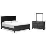 Lanolee California King Panel Bed, Dresser and Mirror