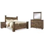 Trinell King Poster Bed, Dresser, Mirror and Nightstand
