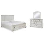 Robbinsdale King Panel Storage Bed, Dresser and Mirror