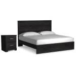 Belachime King Panel Bed and Nightstand