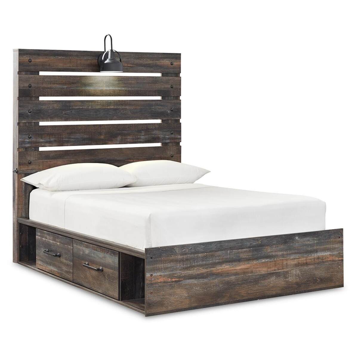 47826042db0dafc66fd0e4e2550302e4 Drystan Full Panel Bed with 2 Storage Drawers - Image 1